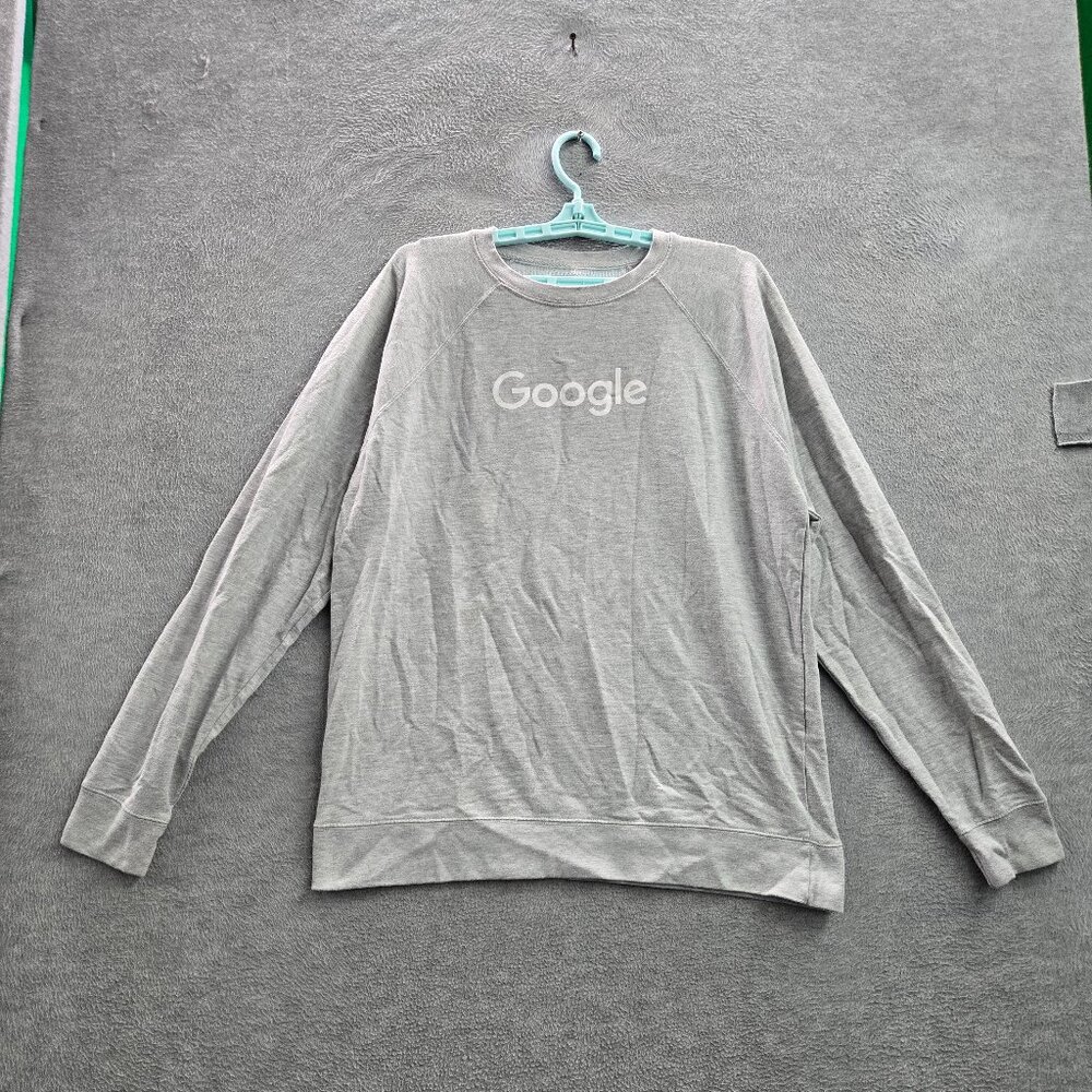 Google Women Sweatshirt XL Gray Terry Long‎ Sleeve Logo